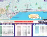 Mappa di Rimini con il percorso del trenino turistico, che collega il centro storico alle zone balneari come Viserba e Torre Pedrera. Orari del trenino Igea Marina.