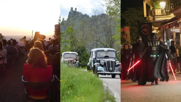Concerto al tramonto, auto d'epoca e cosplayer di Star Wars: ecco cosa fare a San Marino la sera per un'esperienza indimenticabile.
